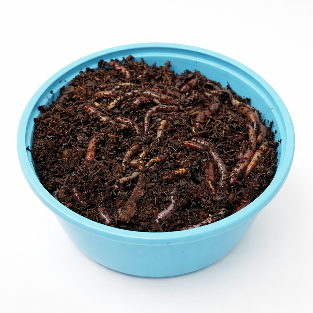 Live worms for fishing bait